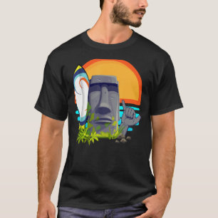 Camiseta Isla de Pascua Rapa Nui Moai Estatua Shaka S