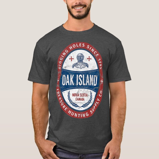 Camiseta Isla de robles Tesoro Caza Retro Templario Knight (Anverso)