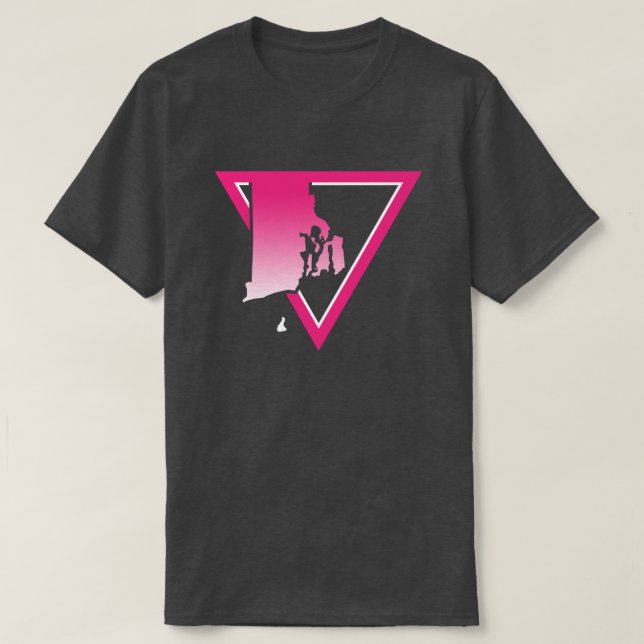 Camiseta isla de roda de triángulo rosa (Diseño del anverso)