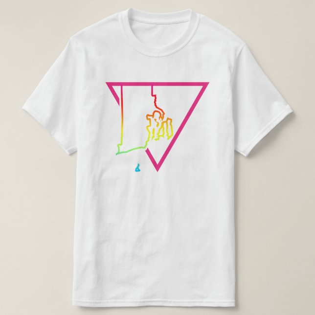 Camiseta isla de roda de triángulo rosa (Diseño del anverso)