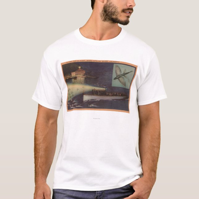 Camiseta Isla de Santa Catalina, casino de CA, pez volador (Anverso)