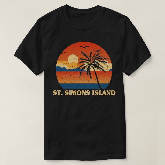 Camiseta Isla de Simons Georgia verano en St. (Diseño del anverso)