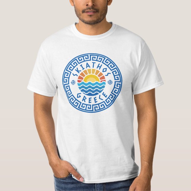 Camiseta Isla de Skiathos, Grecia: sol y mar (Anverso)