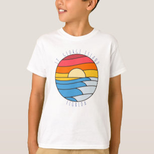 Camiseta Isla de St. George Florida Atardecer de playa vint