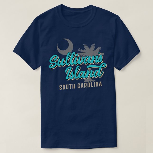 Camiseta Isla de Sullivans Palmet de escritura de cosecha d (Diseño del anverso)