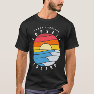 Camiseta Isla de Topsail NC Vidrio Manchado Tiempo de veran