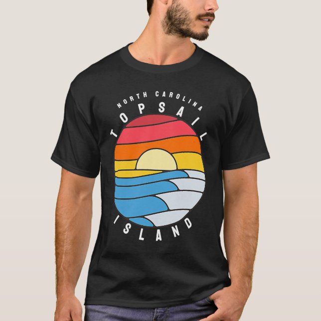 Camiseta Isla de Topsail NC Vidrio Manchado Tiempo de veran (Anverso)