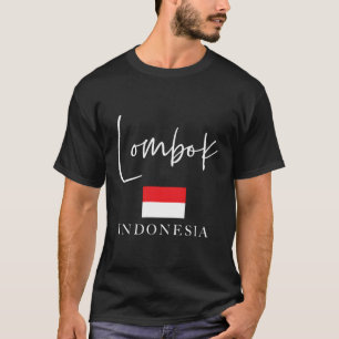Camiseta Isla de vacaciones Bandera de Indonesia Lombok