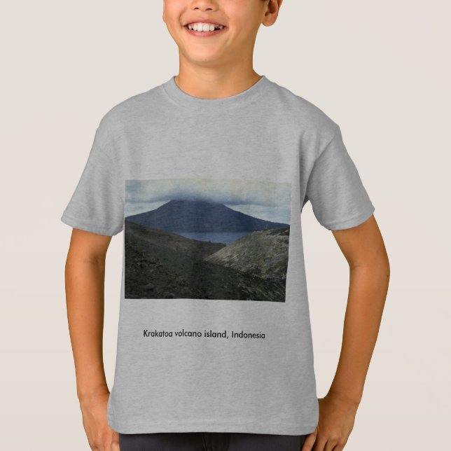 Camiseta Isla de volcán de Krakatoa, Indonesia (Anverso)