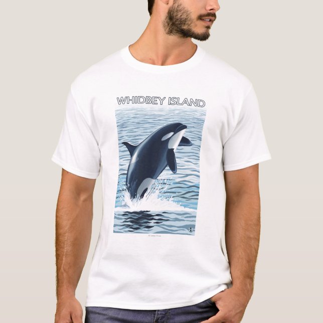 Camiseta Isla de Whidbey, salto de WashingtonOrca (Anverso)