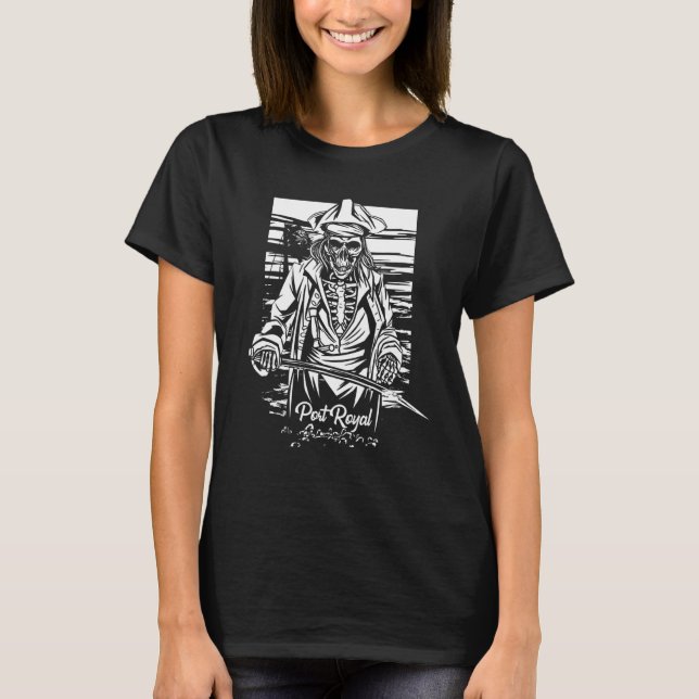 Camiseta Isla del Caribe Skeleton Jamaica Port Royal Capta (Anverso)