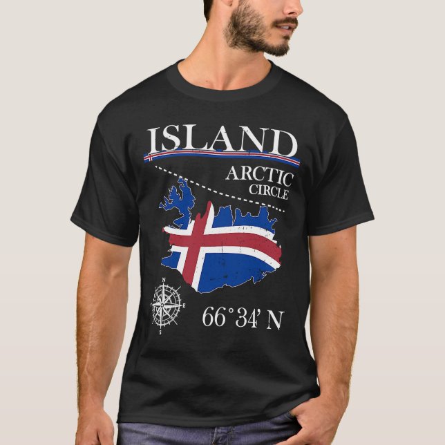 Camiseta Isla del Círculo Ártico Polar Norte Islandia (Anverso)