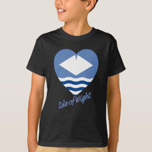 Camiseta Isla del corazón de la bandera del Wight con