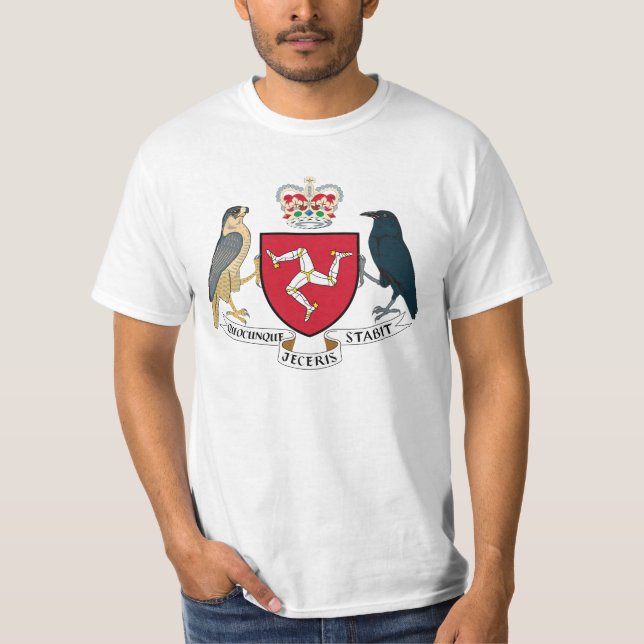 Camiseta Isla del escudo de armas del hombre - emblema de (Anverso)