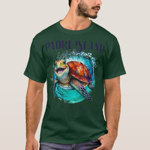 Camiseta Isla del Padre Texas Acuarela Feliz Turba de Mar