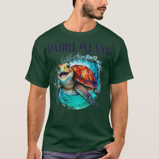 Camiseta Isla del Padre Texas Acuarela Feliz Turba de Mar