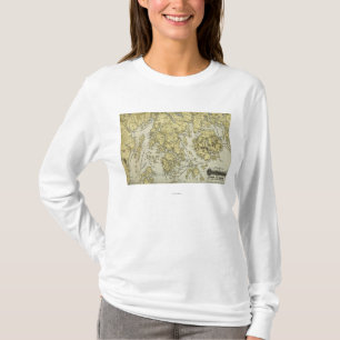 Camiseta Isla desierta del soporte y costa del mapa de