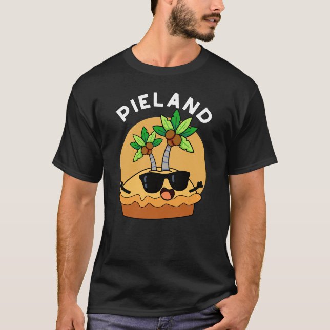 Camiseta Isla divertida de Pie-land Pun Dark BG (Anverso)