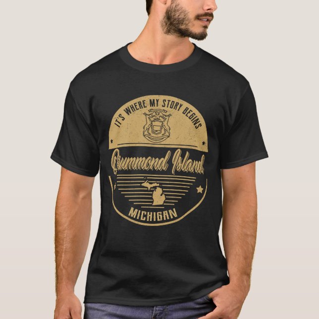 Camiseta Isla Drummond Michigan Es donde comienza mi histor (Anverso)