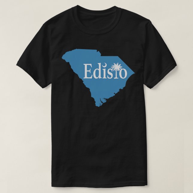 Camiseta Isla Edisto Estado de South olina Contorno Costa B (Diseño del anverso)