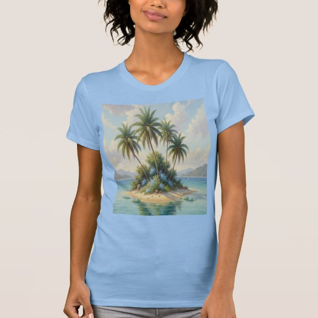 Camiseta isla en la playa  (Anverso)