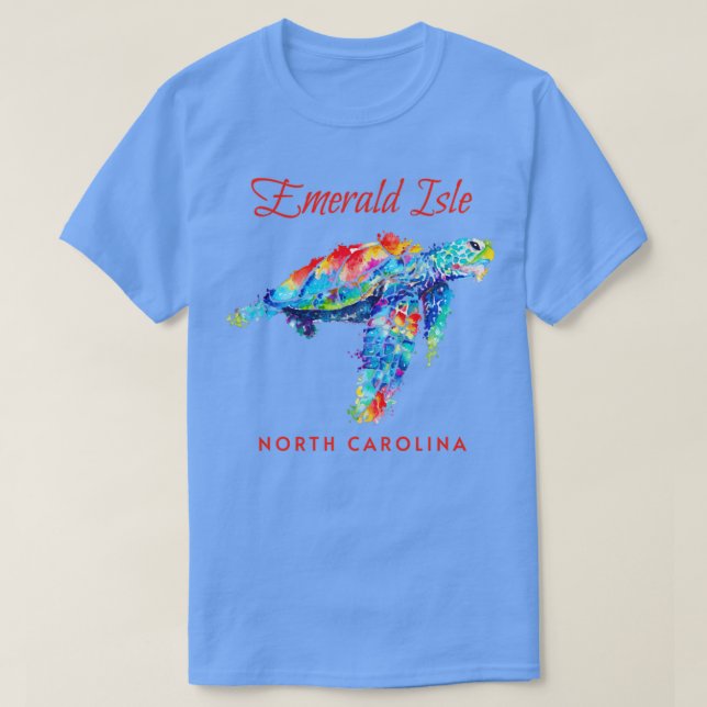 Camiseta Isla Esmeralda Tortuga acuática de Carolina del No (Diseño del anverso)