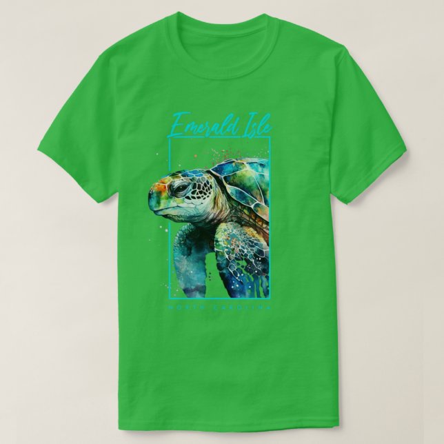 Camiseta Isla Esmeralda Tortuga acuática de Carolina del No (Diseño del anverso)