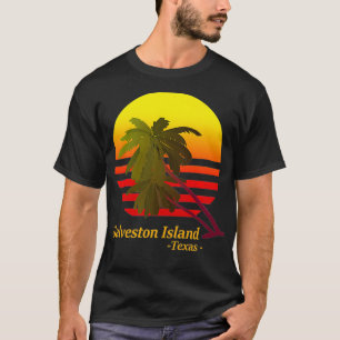 CAMISETA ISLA GALVESTON, TEXAS BEACH SUNSET VACATION SOUV