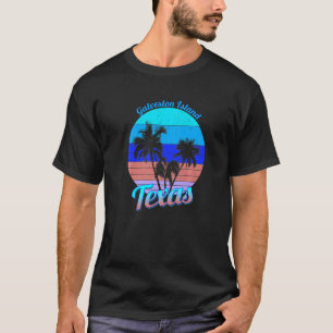 Camiseta Isla Galveston Texas Retro Tropical Palmeras V