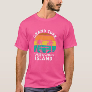 Camiseta Isla Gran Turca Turcas y Caicos Retro Tropical Su
