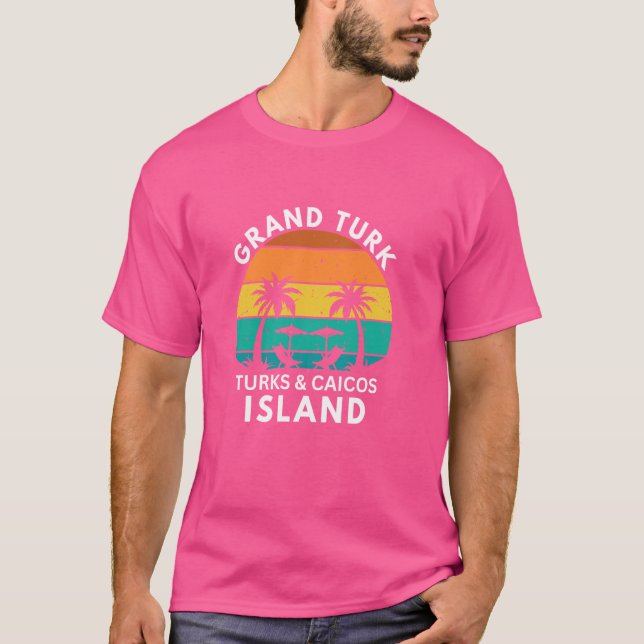 Camiseta Isla Gran Turca Turcas y Caicos Retro Tropical Su (Anverso)