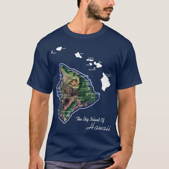 Camiseta Isla Grande De Hawái Con Islas Hawái (Anverso)