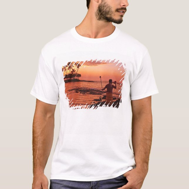 Camiseta Isla Grande, Hawái. Atardecer, Isla Grande Hawái. (Anverso)