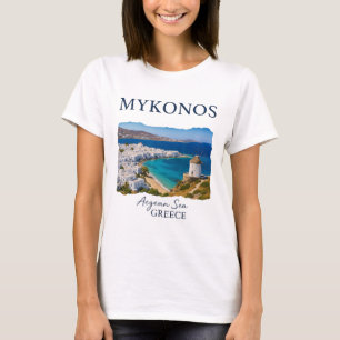 Camiseta Isla griega Mykonos vacaciones viajes vida costera