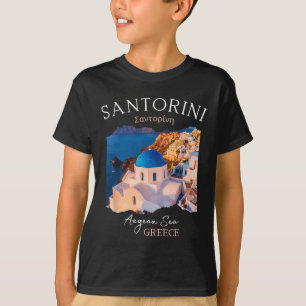 Camiseta Isla Griega Santorini Grecia Oia Village Blue Chu