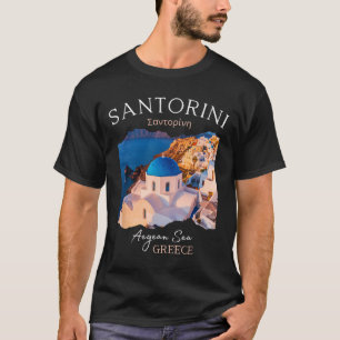 Camiseta Isla Griega Santorini Grecia Oia Village Blue Chu