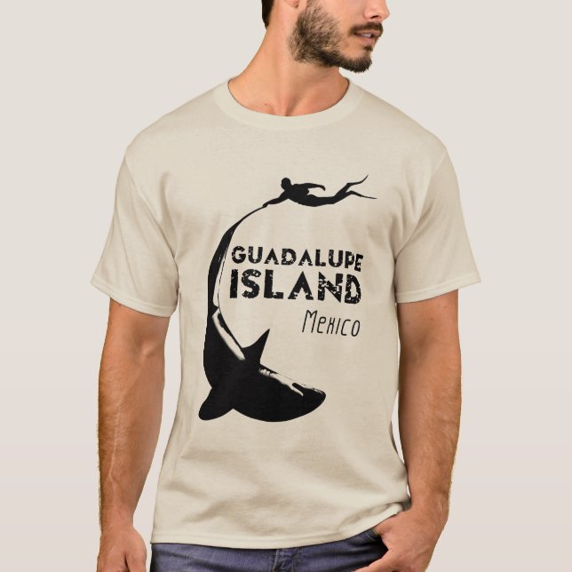 Camiseta Isla Guadalupe México | Buceo Scuba Con Tiburones (Anverso)
