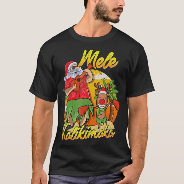 Camiseta Isla Hawaiana Mele Kalikimaka Santa Reindeer Xma (Anverso)