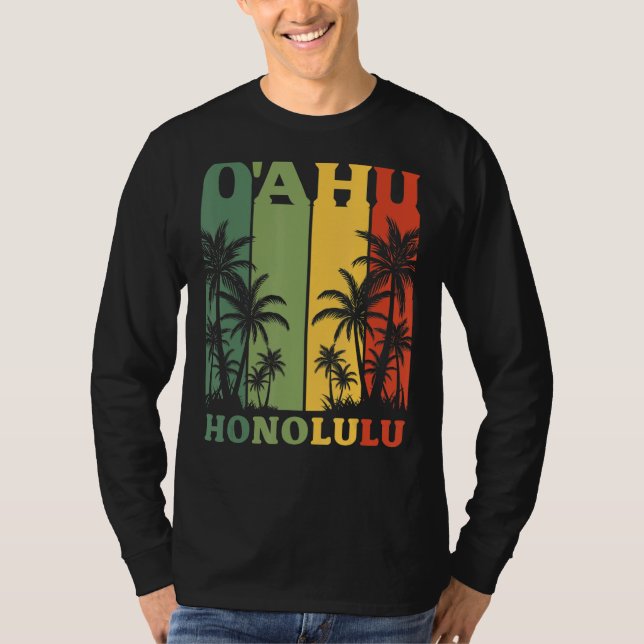 Camiseta Isla Hawaii Palmas Oahu Honolulu Hawaiian (Anverso)