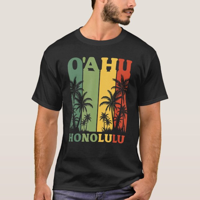 Camiseta Isla Hawaii Palmas Oahu Honolulu Hawaiian (Anverso)