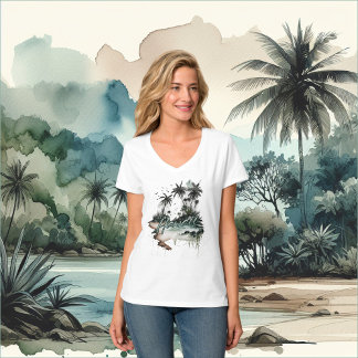 Camiseta Isla Hawaii Tropical Palm Tree