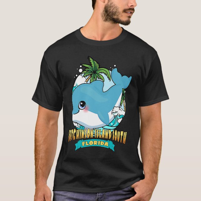 Camiseta ISLA HUTCHINSON SUR FLORIDA Cute Baby Dolphin (Anverso)