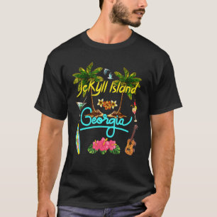 Camiseta Isla Jekyll Georgia Beach Summer Palm Sun Set Pa