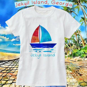 Camiseta Isla Jekyll Isla Georgia Vacaciones Acuarela