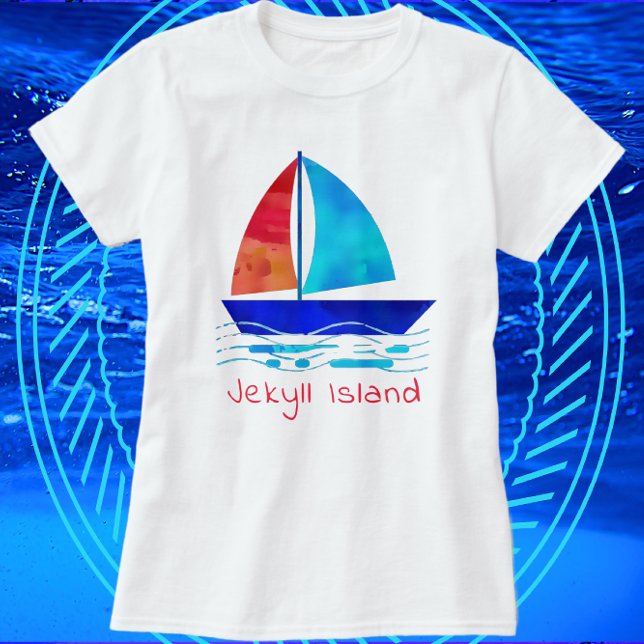 Camiseta Isla Jekyll Isla Georgia Vacaciones Acuarela (Subido por el creador)
