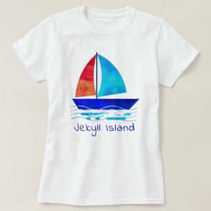 Camiseta Isla Jekyll Isla Georgia Vacaciones Acuarela