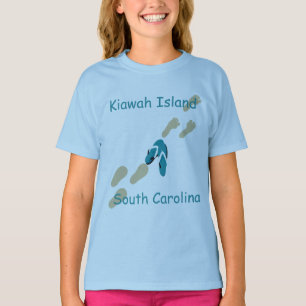 Camiseta Isla Kiawah, Carolina del Sur, Chicas Flip-Flops