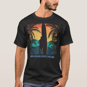 Camiseta Isla Kiawah South Carolina Sc Palm Tree Surfboar