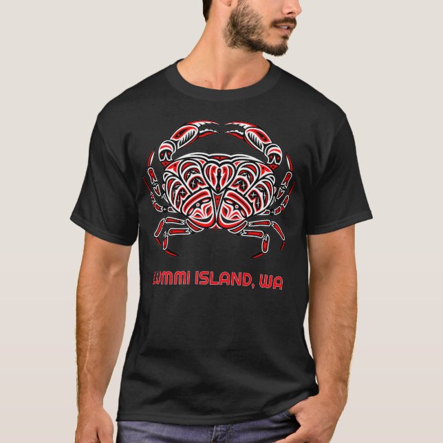 Camiseta Isla Lummi Washington Dungeness Crab Nativo (Anverso)