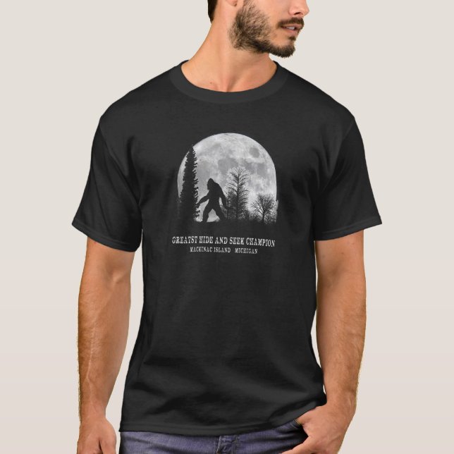 Camiseta Isla Mackinac Michigan Mayor Esconderse Y Buscar C (Anverso)